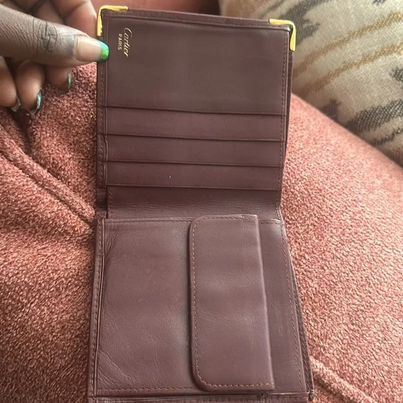 Cartier Burgundy Leather Wallet - Picture 1 of 6